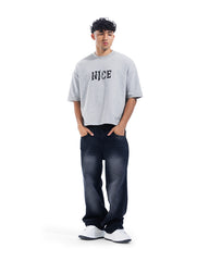 Nice Distressed Logo Oversized Tee