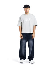 Nice Distressed Logo Oversized Tee