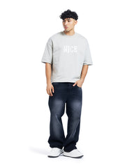 Nice Distressed Logo Oversized Tee