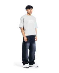 Nice Distressed Logo Oversized Tee