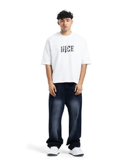 Nice Distressed Logo Oversized Tee