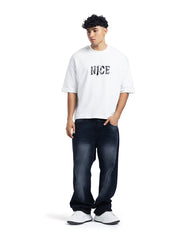Nice Distressed Logo Oversized Tee