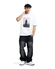 Shadow Figure Graphic Oversized Tee