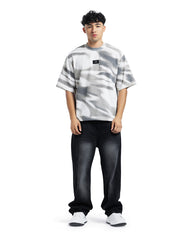 Abstract Wave Textured Oversized Tee