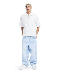 Oversized Half-Zip Polo T-Shirt