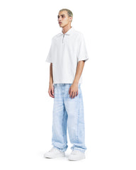 Oversized Half-Zip Polo T-Shirt