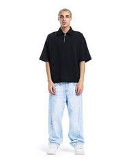 Oversized Half-Zip Polo T-Shirt