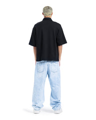 Oversized Half-Zip Polo T-Shirt