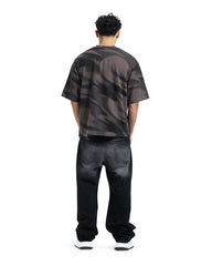 Abstract Wave Textured Oversized Tee