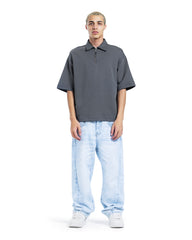 Oversized Half-Zip Polo T-Shirt