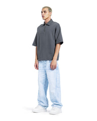 Oversized Half-Zip Polo T-Shirt