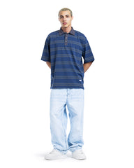 Oversized Striped Polo Shirt