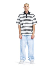 Oversized Striped Polo Shirt