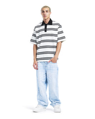 Oversized Striped Polo Shirt