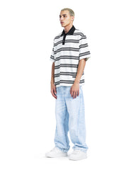 Oversized Striped Polo Shirt