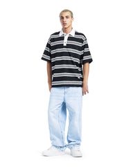 Oversized Striped Polo Shirt