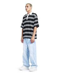 Oversized Striped Polo Shirt