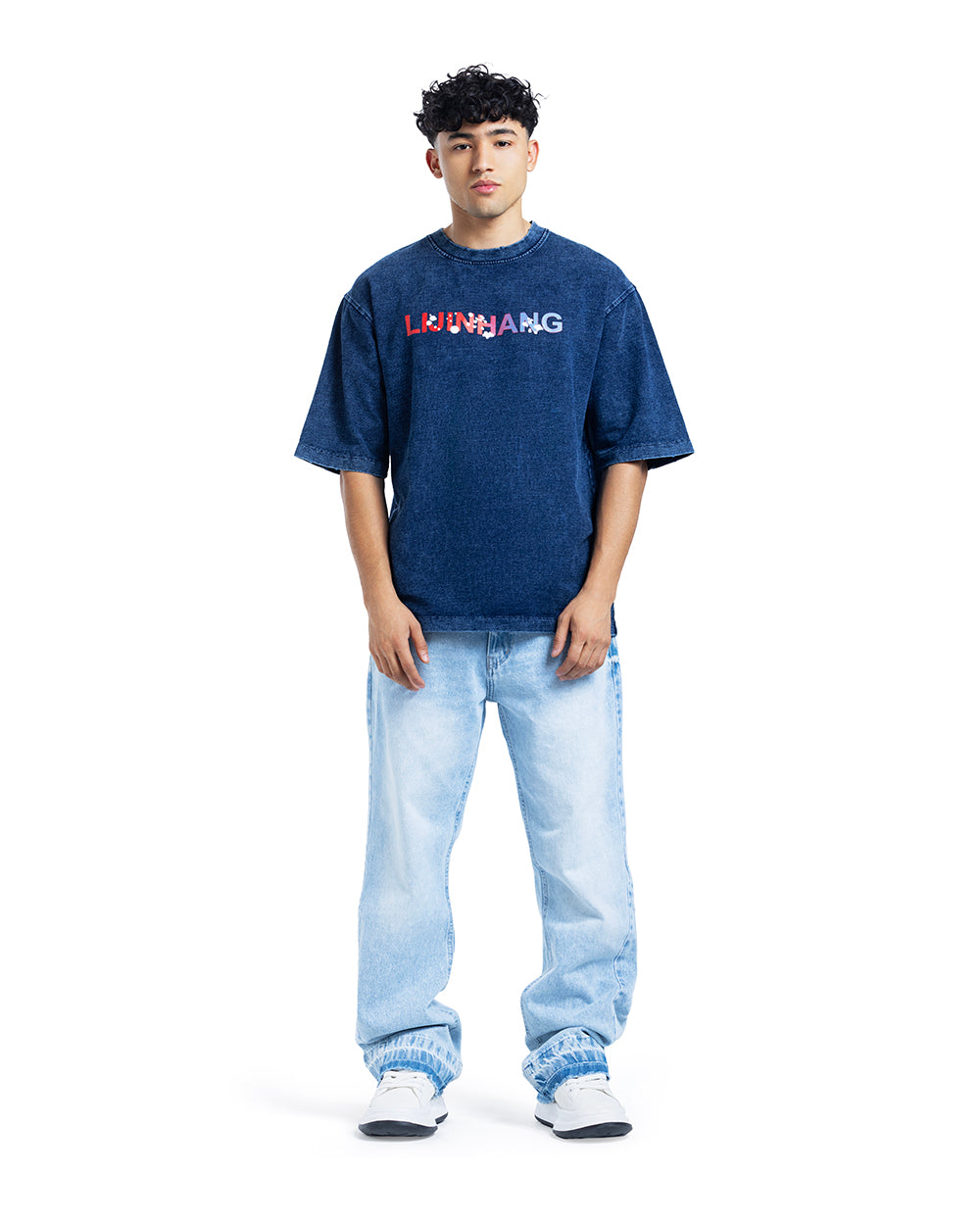 Liunhang Washed Graphic Oversized Tee