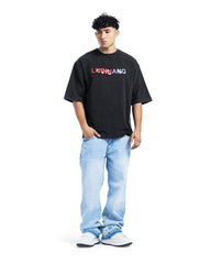 Liunhang Washed Graphic Oversized Tee