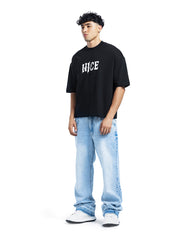 Nice Distressed Logo Oversized Tee