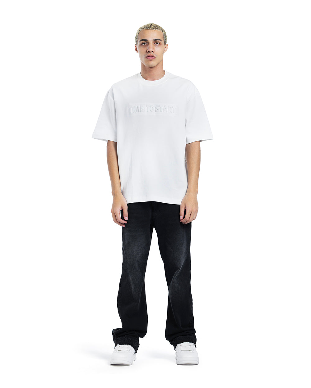 Time To Start Embossed Oversized Tee