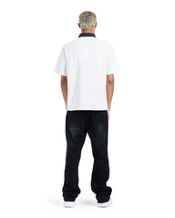 Contrast Collar Half-Zip Polo Shirt