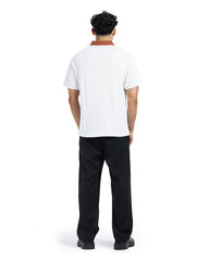 Textured Contrast Collar Polo Shirt