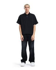 Textured Knit Polo Shirt