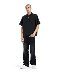 Textured Knit Polo Shirt