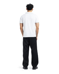 Ribbed Open-Collar Polo Shirt