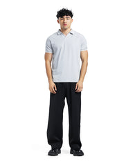 Ribbed Open-Collar Polo Shirt