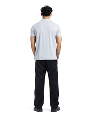 Ribbed Open-Collar Polo Shirt