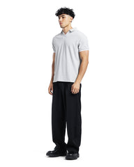 Ribbed Open-Collar Polo Shirt