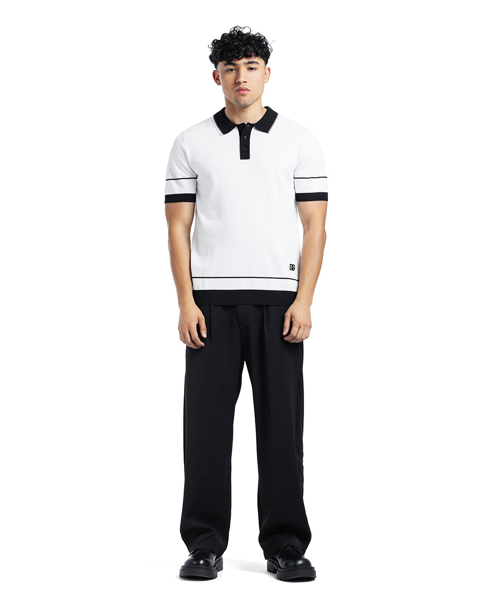 Contrast Trim Knit Polo Shirt