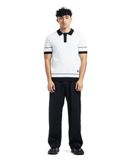 Contrast Trim Knit Polo Shirt
