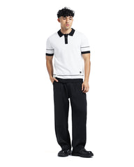 Contrast Trim Knit Polo Shirt