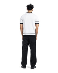 Contrast Trim Knit Polo Shirt