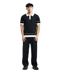 Contrast Trim Knit Polo Shirt