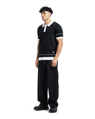 Contrast Trim Knit Polo Shirt
