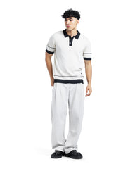 Contrast Trim Knit Polo Shirt