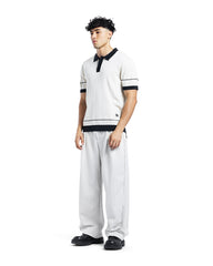 Contrast Trim Knit Polo Shirt