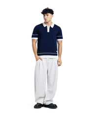 Contrast Trim Knit Polo Shirt