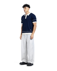 Contrast Trim Knit Polo Shirt