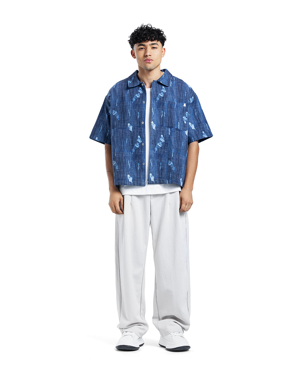 Distressed Print Short Sleeve Shirt