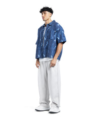 Distressed Print Short Sleeve Shirt