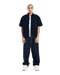 Acid Wash Denim Short Sleeve Shirt