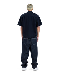 Acid Wash Denim Short Sleeve Shirt