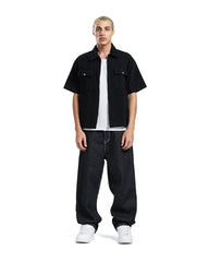 Denim Zip-Up Utility Shirt