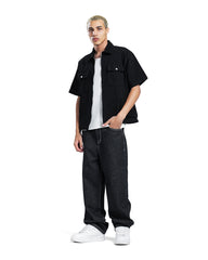 Denim Zip-Up Utility Shirt