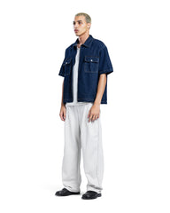 Denim Zip-Up Utility Shirt